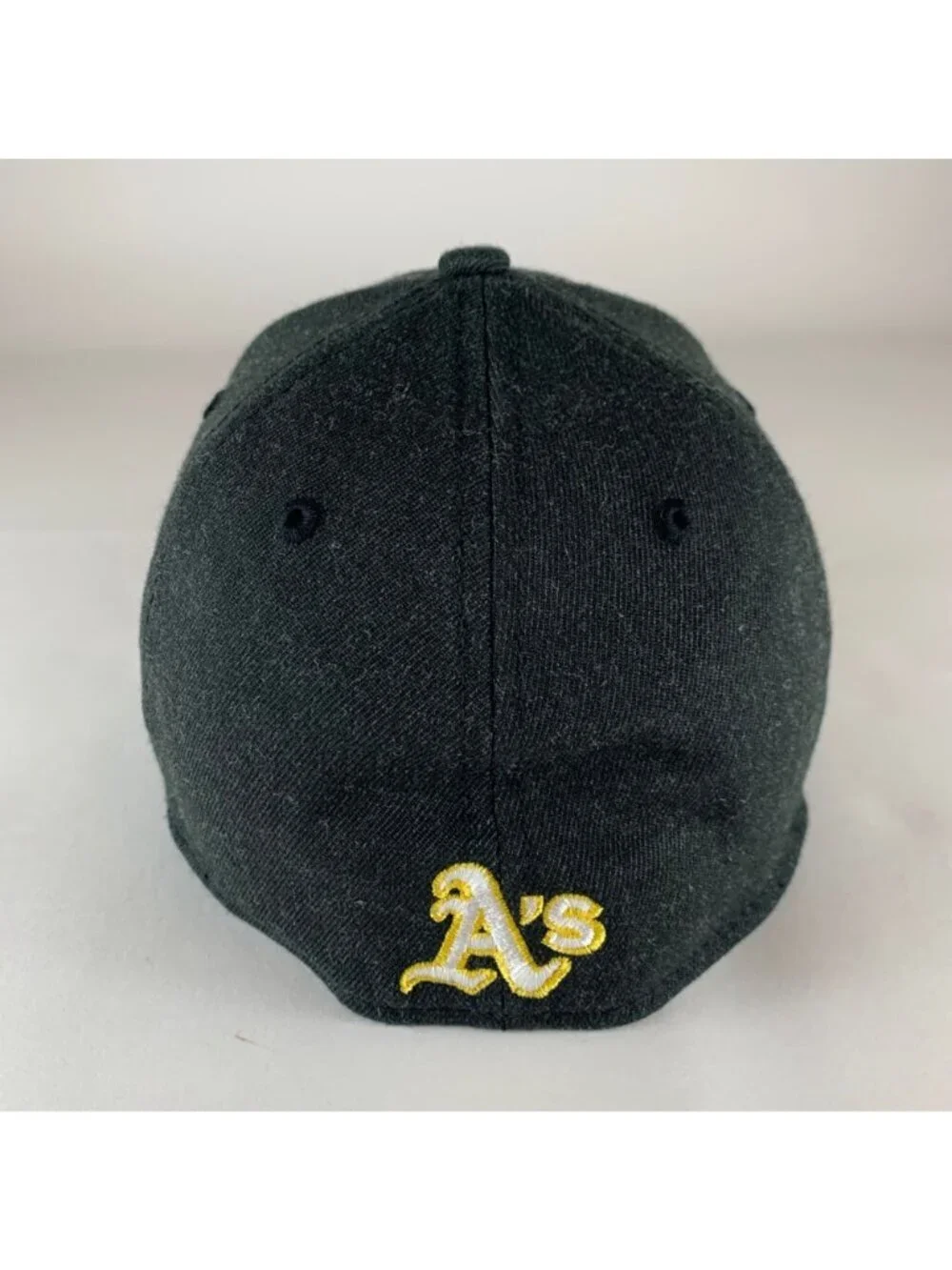 Oakland Athletics MLB Gray Gold New Era 39Thirty Stretch Fitted Hat Mens M/L